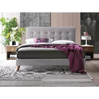 Time Living Novara Light Grey Fabric Bed Frame - 5ft King Size