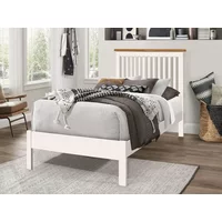 Time Living Ascot White and Oak Wooden Bed Frame - 4ft6 Double