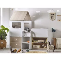 Julian Bowen Orpheus White and Light Oak Wooden Mid Sleeper Bed Frame - 3ft Single