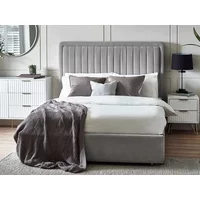 ASC Santorini Grey Velvet 1 Drawer Fabric Bed Frame - 5ft King Size