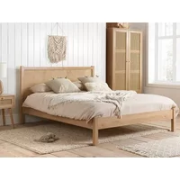 Birlea Croxley Rattan and Oak Wooden Bed Frame - 4ft6 Double