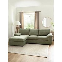Very Home Salerno Standard Back Left Hand 3 Seater Fabric Chaise Sofa - Green - Fsc&Reg; Certified