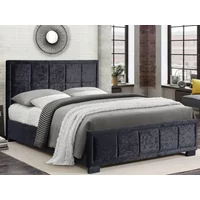 Birlea Hannover Black Crushed Velvet Glitz Fabric Bed Frame - 5ft King Size