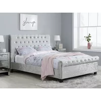 Birlea Sienna Steel Crushed Velvet Fabric Bed Frame - 5ft King Size