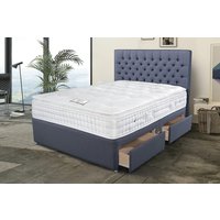 Sleepeezee Opulent Wool Pillow Top Mattress + Premium Divan Bed, Cream, 2 Drawer, Double