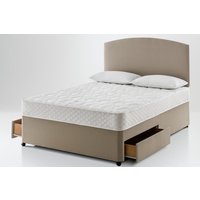 Silentnight Essentials Value Mattress + Premium Divan Bed, Cream, 2 Drawer, King Size