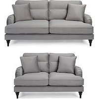 Very Home Victoria 3 + 2 Seater Fabric Sofa Set (Buy & Save!) - Grey - Fsc&Reg; Certified
