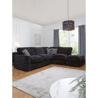 Very Home Monaco Right Hand Corner Fabric Chaise Sofa With Footstool - Made To Order In The Uk