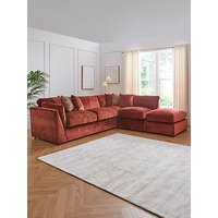 Very Home Caressa Fabric Right Hand Corner Chaise Sofa With Footstool