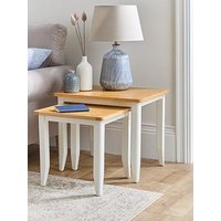 Very Home Harbour Ready Assembled Nest Of 2 Tables - White/Oak