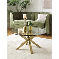 Very Home Chopstick Glass And Brass Coffee Table