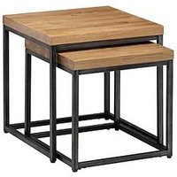 Julian Bowen Brooklyn Solid Oak Top Nest Of Tables
