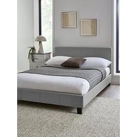 Very Home Marston Faux Leather Bed Frame With Mattress Options (Buy And Save!) - Grey - - Fsc&Reg; Certified - Bed Frame With Memory Mattress