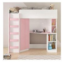 Very Home Miami Fresh High Sleeper Bed With Mattress Options (Buy And Save!) - Pink - Bed Frame Only