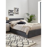 Very Home Porto End Lift Up Storage Ottoman Bed With Mattress Options (Buy & Save!) - Dark Grey - Fsc&Reg; Certified - Bed Frame With Microquilt Mattress