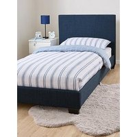 Very Home Riley Fabric Single Bed Frame With Mattress Options (Buy & Save!) - Blue - Bed Frame With Standard Mattress