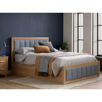 Birlea Belmont Ottoman Grey and Oak Wooden Bed Frame - 5ft King Size