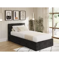 GFW Black Crushed Velvet Ottoman Storage Bed Frame - 4ft6 Double