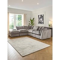 Very Home Lansa Left Hand Fabric Corner Chaise Sofa With Footstool - Made To Order In The Uk