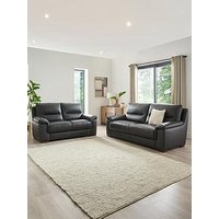 Very Home Prenton 3 + 2 Seater Leather Sofas